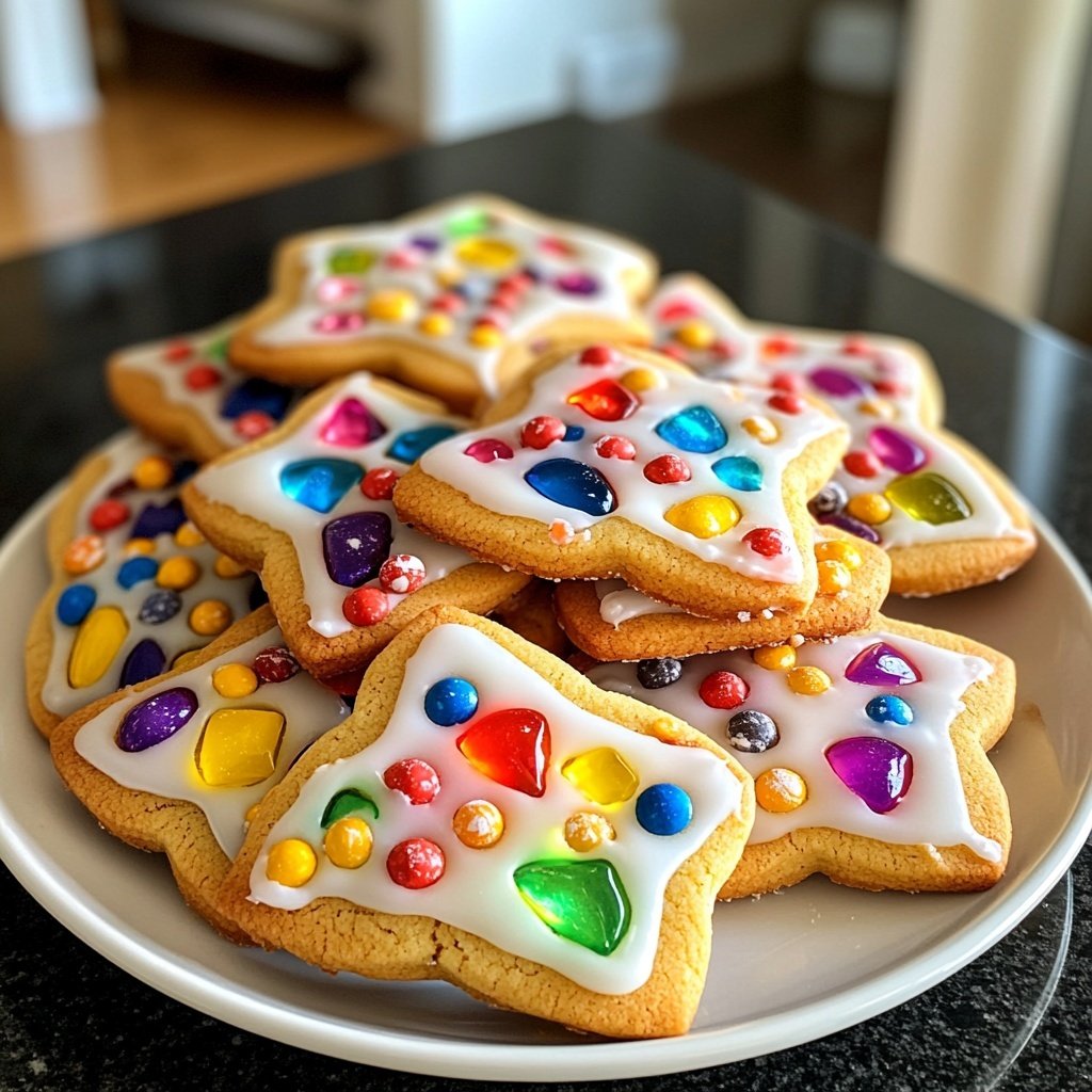 Einfache Buntglas-Kekse