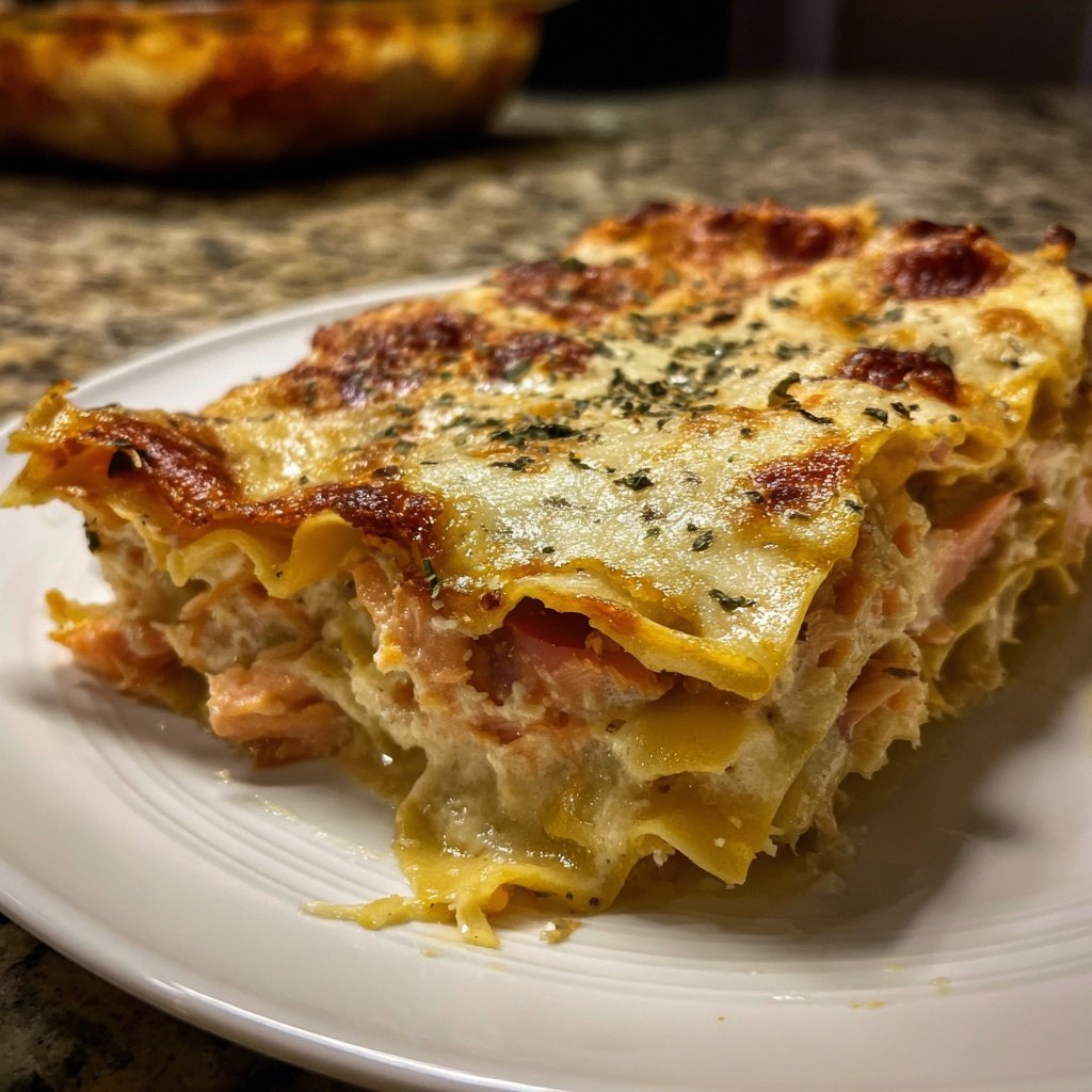 Lasagne mit Lachs und Sahnesauce