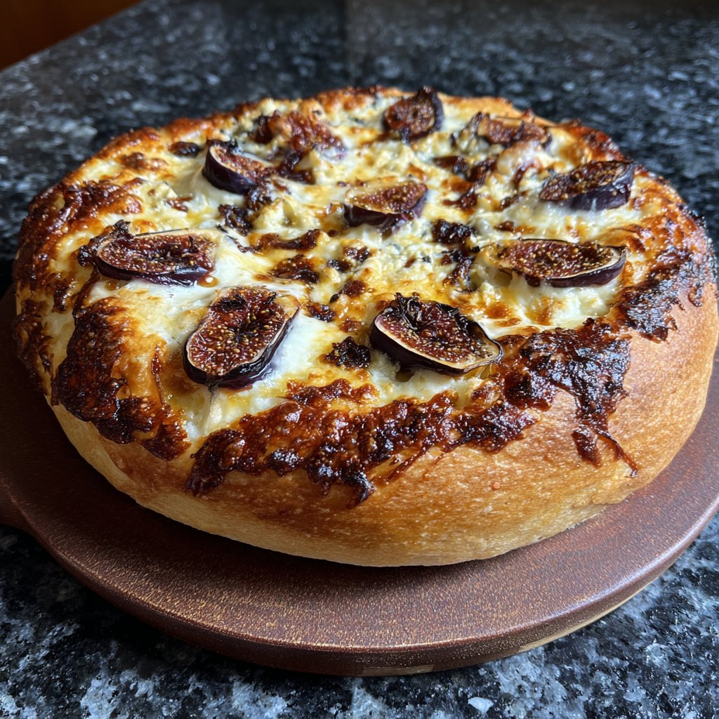 Pizza mit Feigen und Gorgonzola