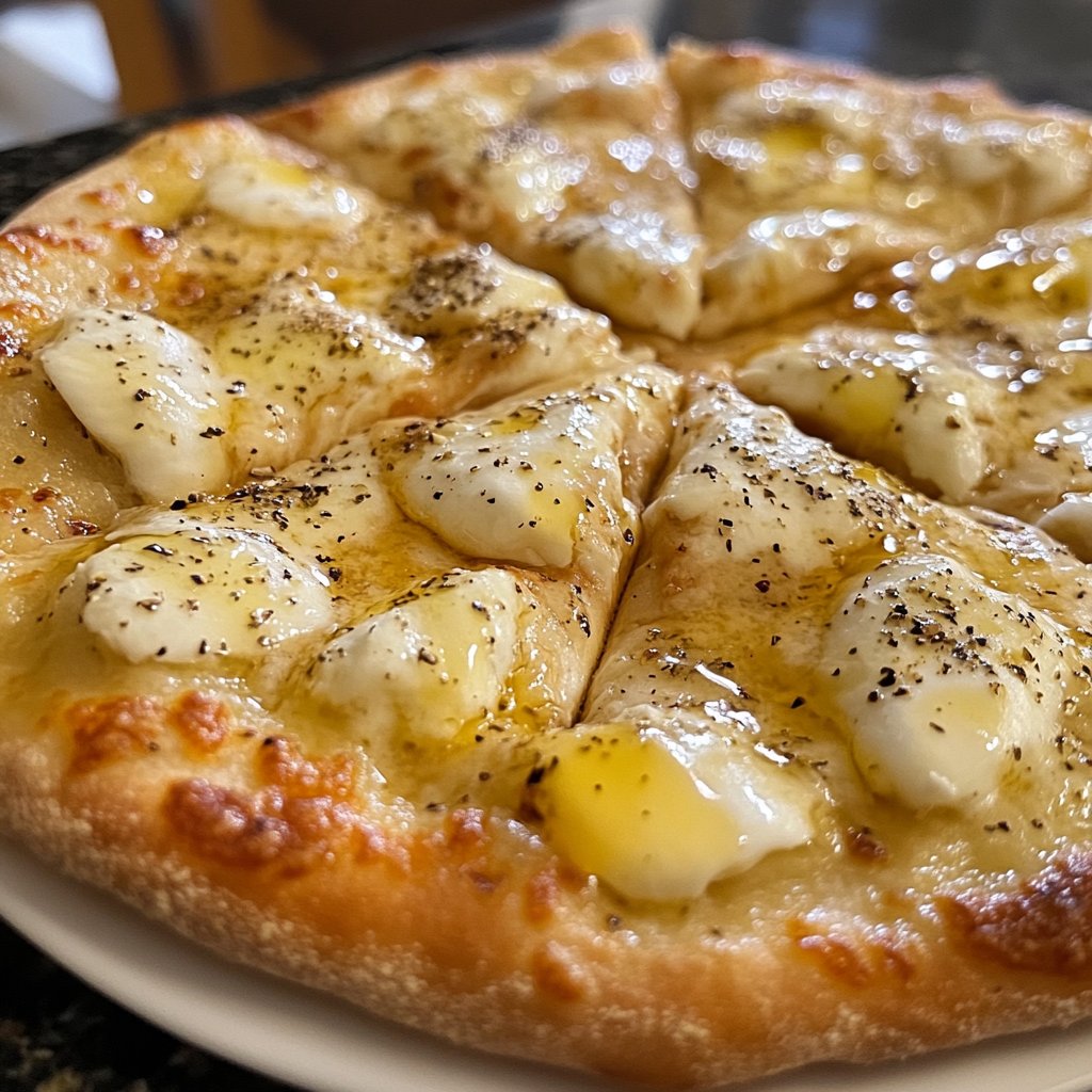 Pizza mit Ziegenkäse und Honig