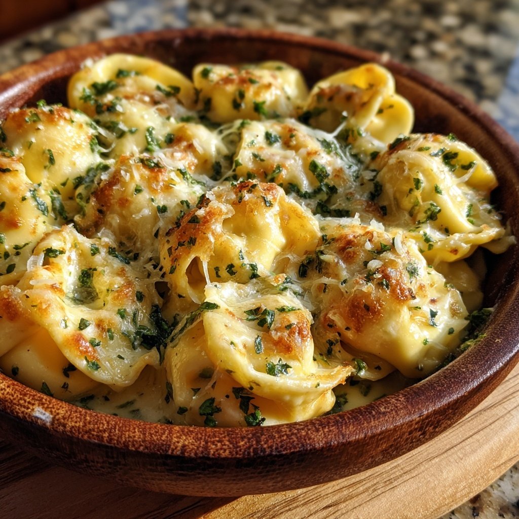 Gefüllte Tortellini mit Parmesancreme