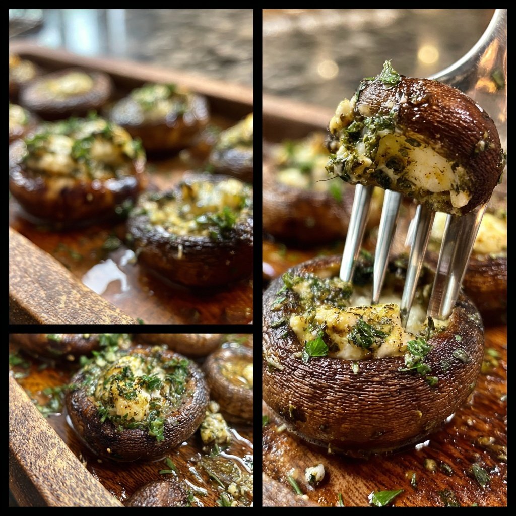 Gegrillte Champignons Mit Kräuter Füllung