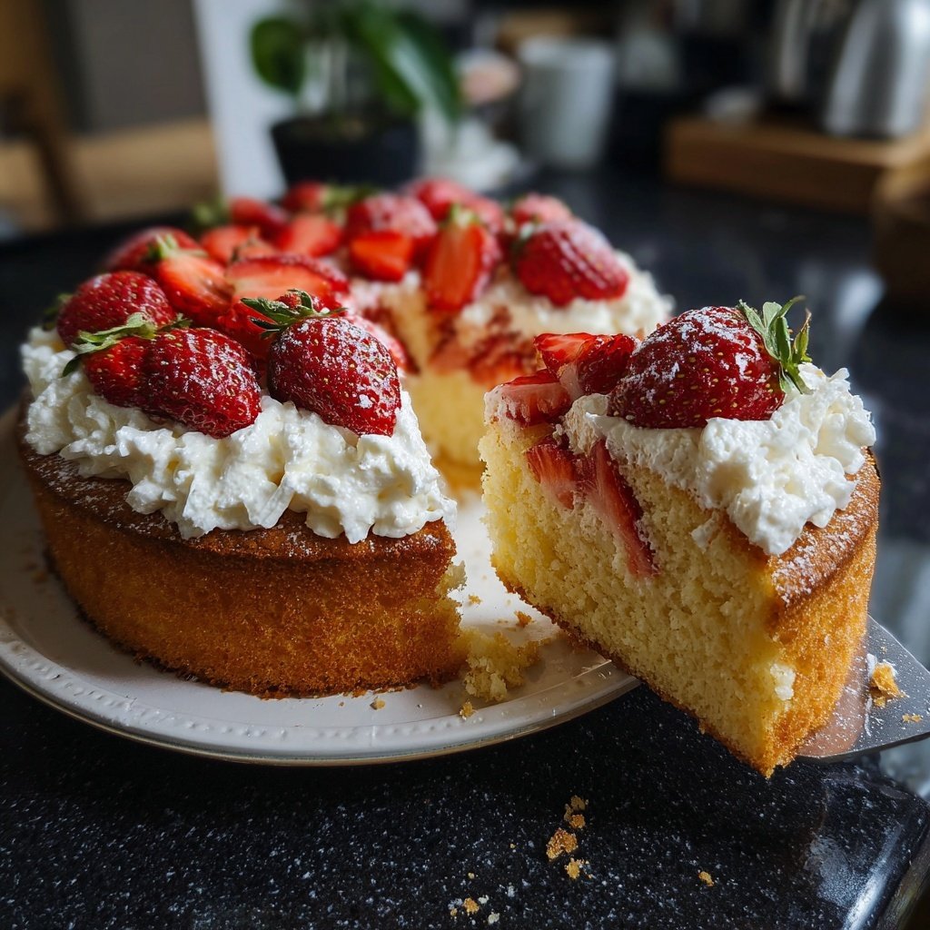Erdbeer Vanille Blechkuchen