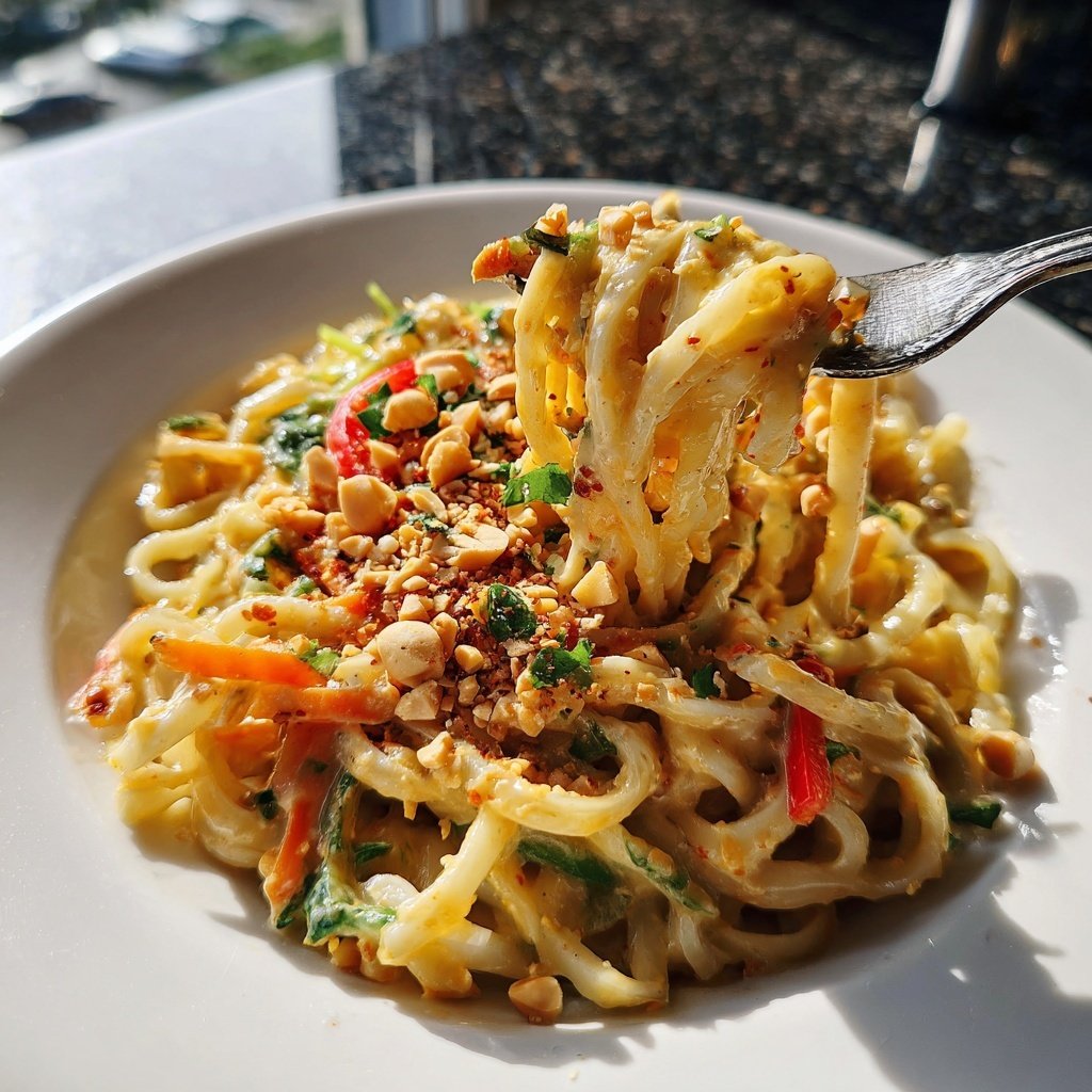 Reisnudeln mit Erdnusssauce